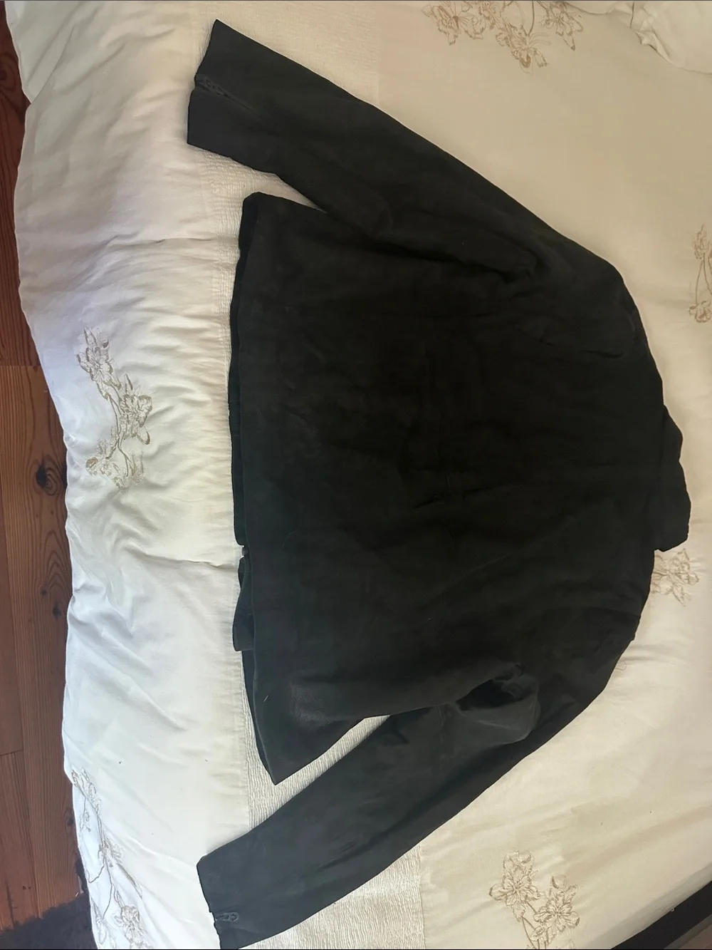 True Religion Black Suede Zip Jacket